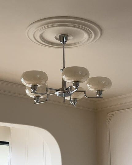 Customer photo review of Frosted Glass Chandelier for Dining Table, 27.5 cm Tall, Hardwired