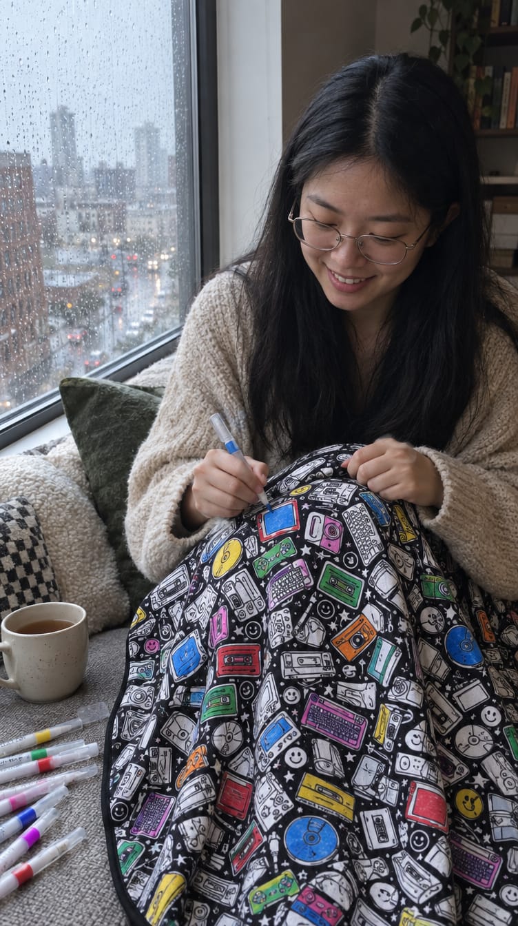 Customer photo review of Hueloom™ - Coloring Blanket