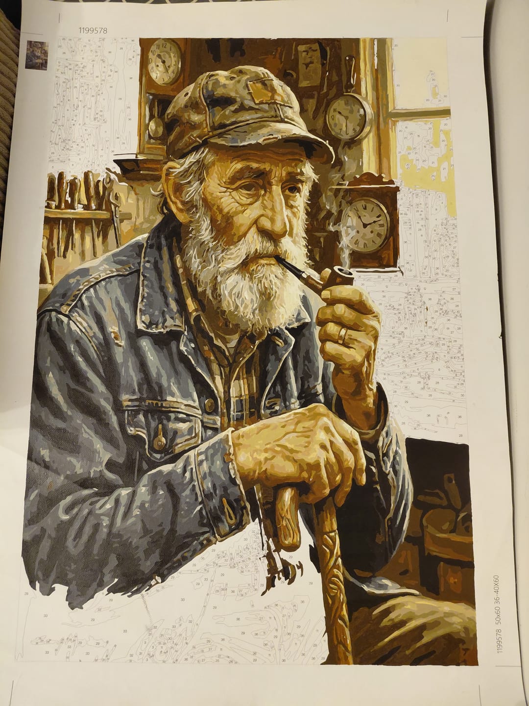 Customer photo review of The Clockmender's Pipe (Paint by Numbers)