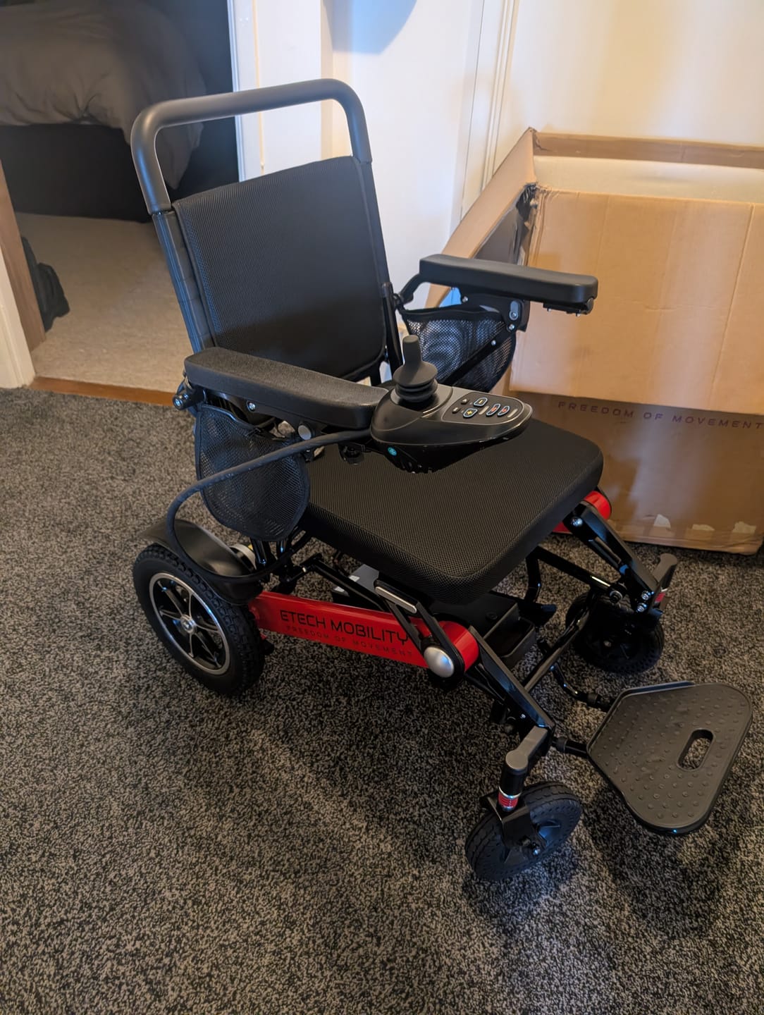 Customer photo review of Grade A Refurbished Red Freedom Pro ST | Lightweight Folding Electric Wheelchair