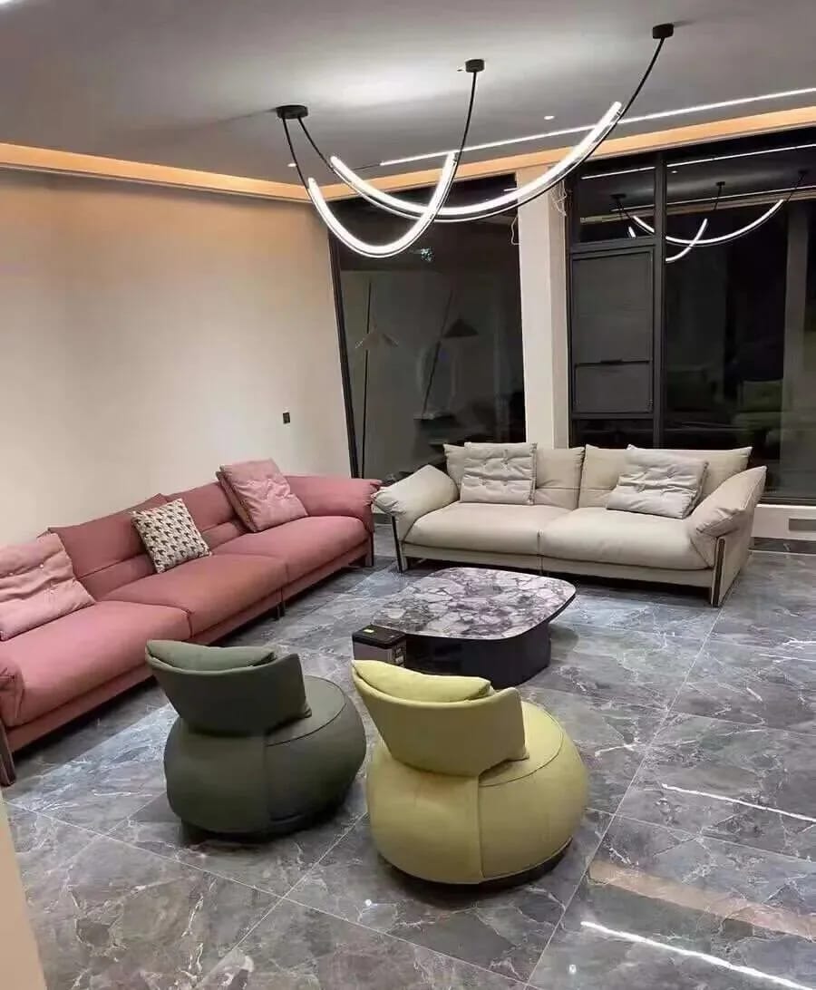 Customer photo review of Black Chandelier, Slim Curved LED Arcs, Hardwired, 120–150 cm