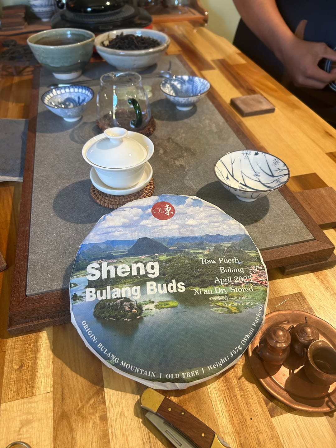 Customer photo review of 2023 Bulang Buds First Flush Raw Puerh Cake