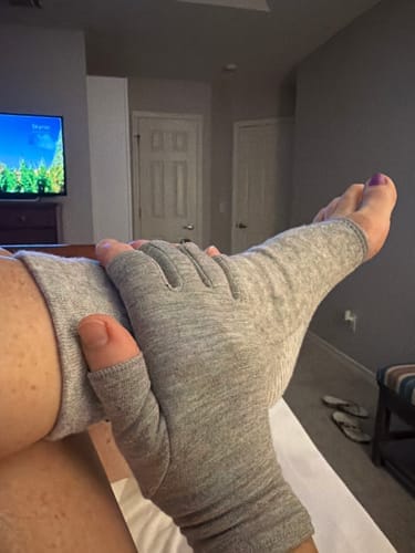 Customer photo review of Meias de bambu premium anti-fadiga