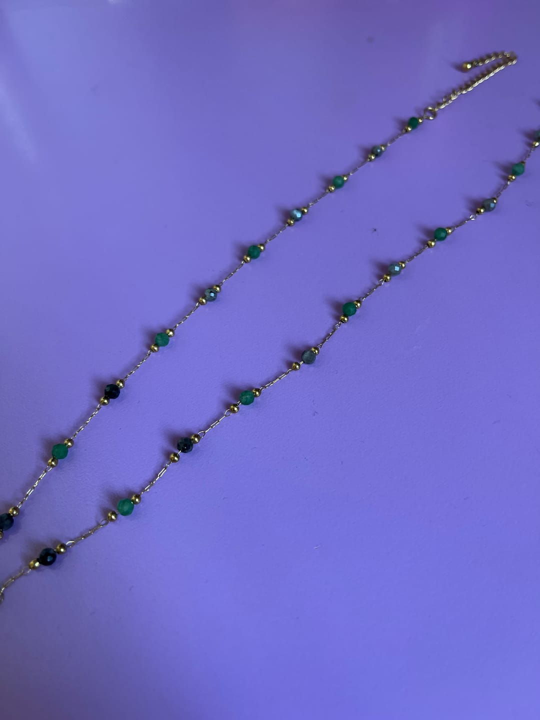 Customer photo review of Lulu Forest Beaded Stone Necklace