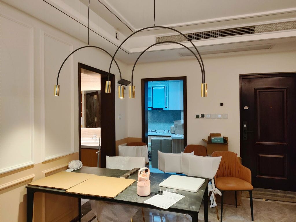 Customer photo review of Arch Pendant Light, Adjustable Spot Heads, Black or Gold