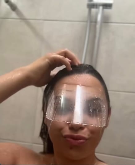 Customer photo review of Lash Shower Shield – Keep Water Off Your Lashes