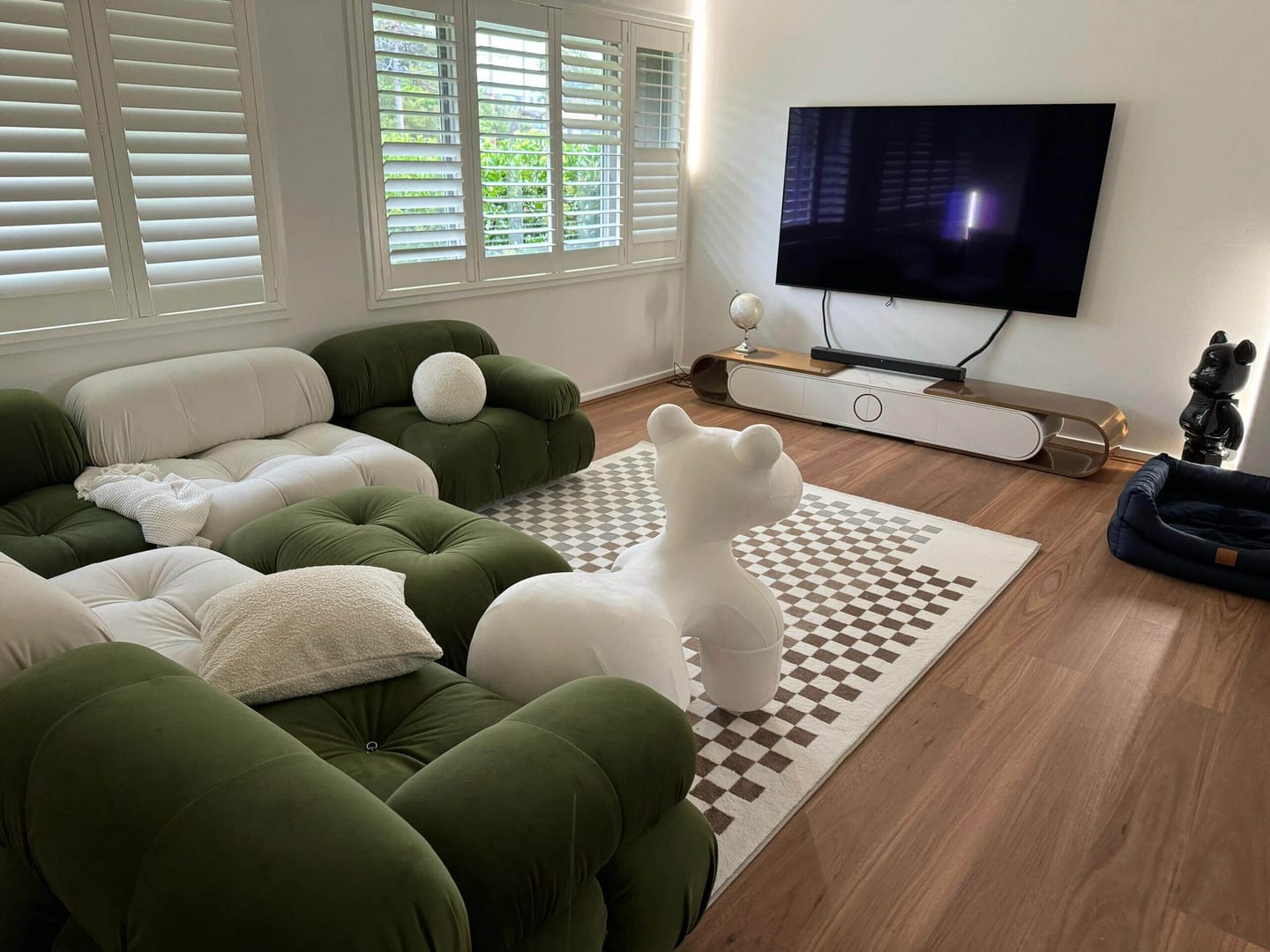 Customer photo review of Hiksnra 3 Seater Sofa with Rectangular Ottoman | Sofa in a Box
