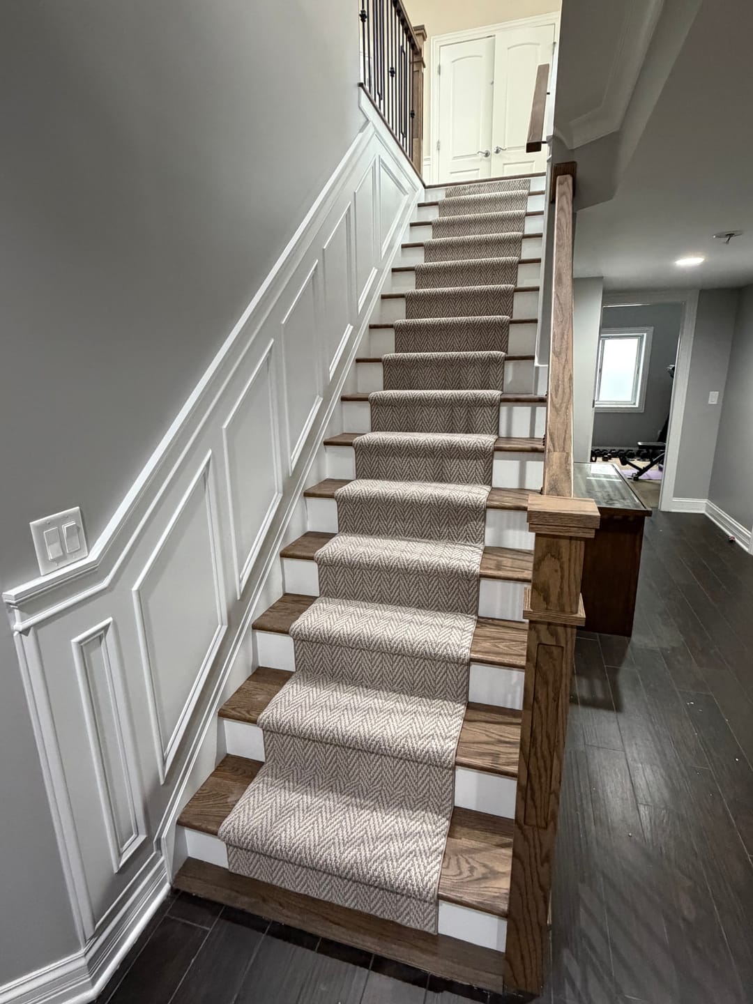 Customer photo review of Anderson Tuftex Always Natural Muslin Herringbone Stair Runner