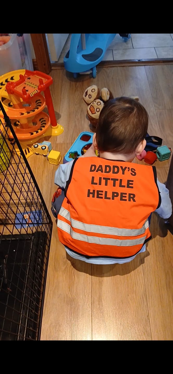Customer photo review of Kids Daddy's Little Helper Vest