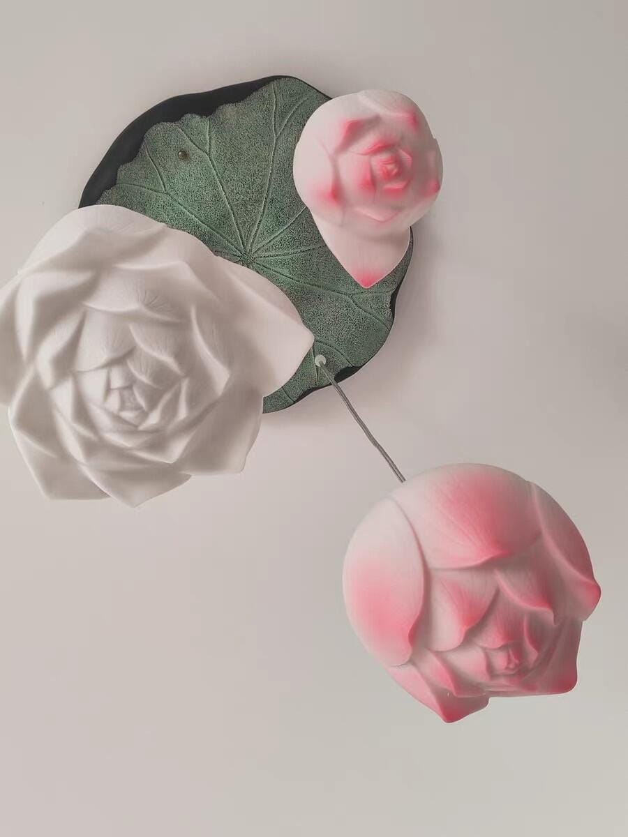 Customer photo review of Pink and White Petal Pendant Light, Chandelier, Integrated LED