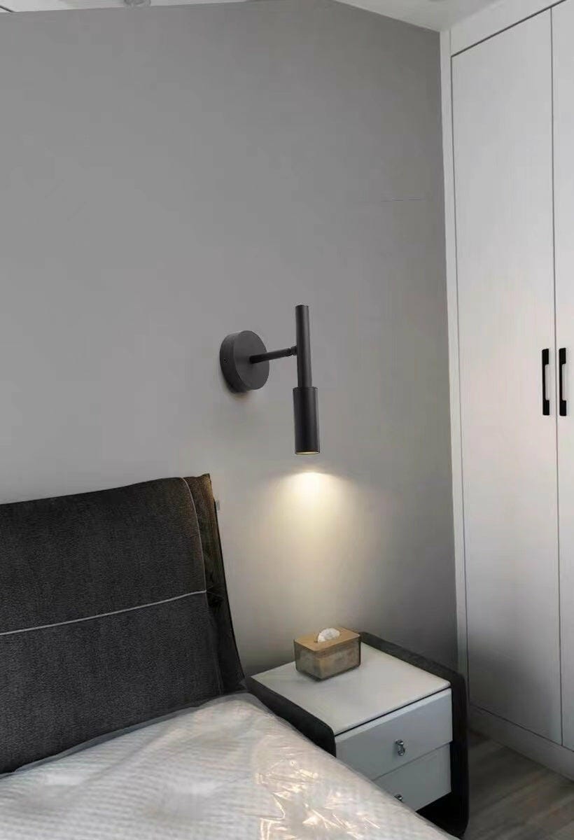 Customer photo review of Slim Black Aluminium Wall Light, Swivel Beam, Wall Sconce, 10 cm