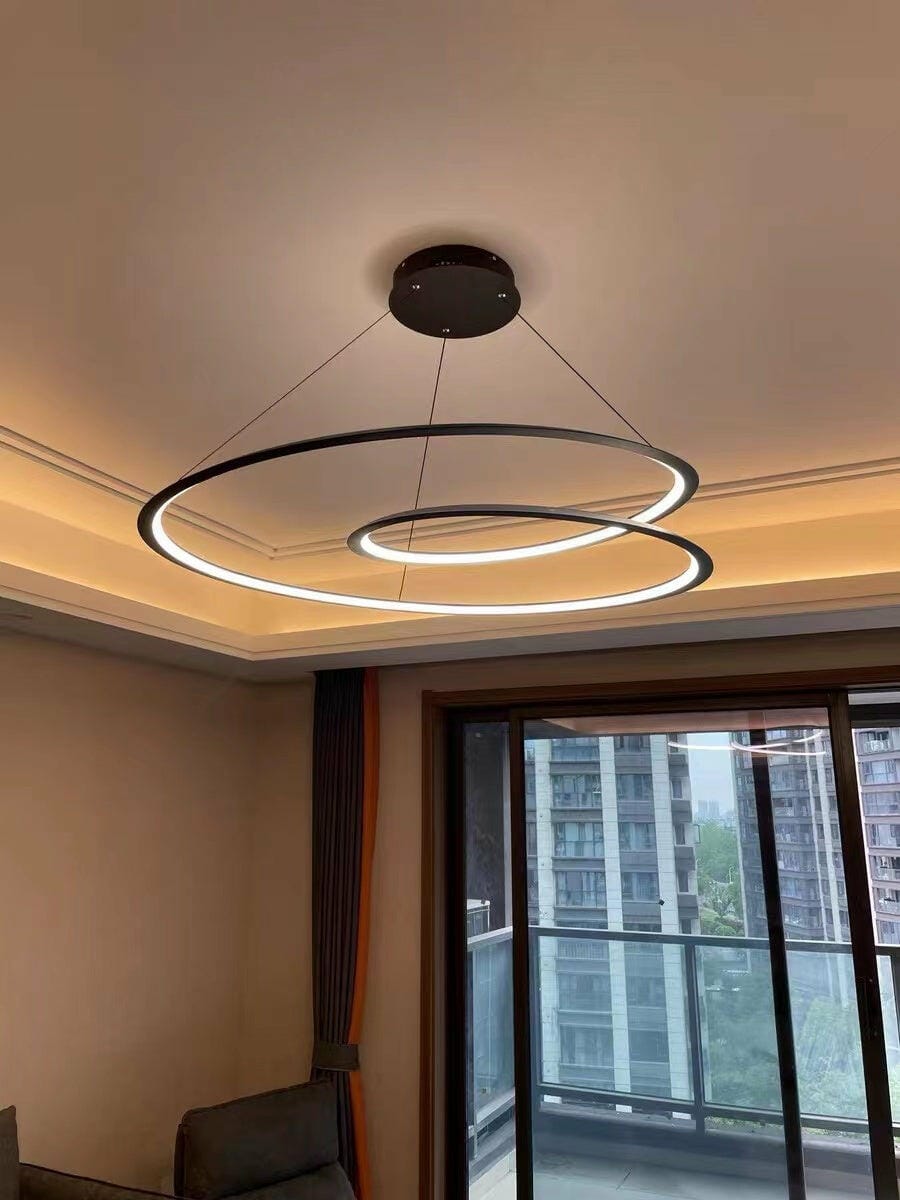 Customer photo review of Nested Ring Chandelier, Aluminium and Acrylic, Integrated LED