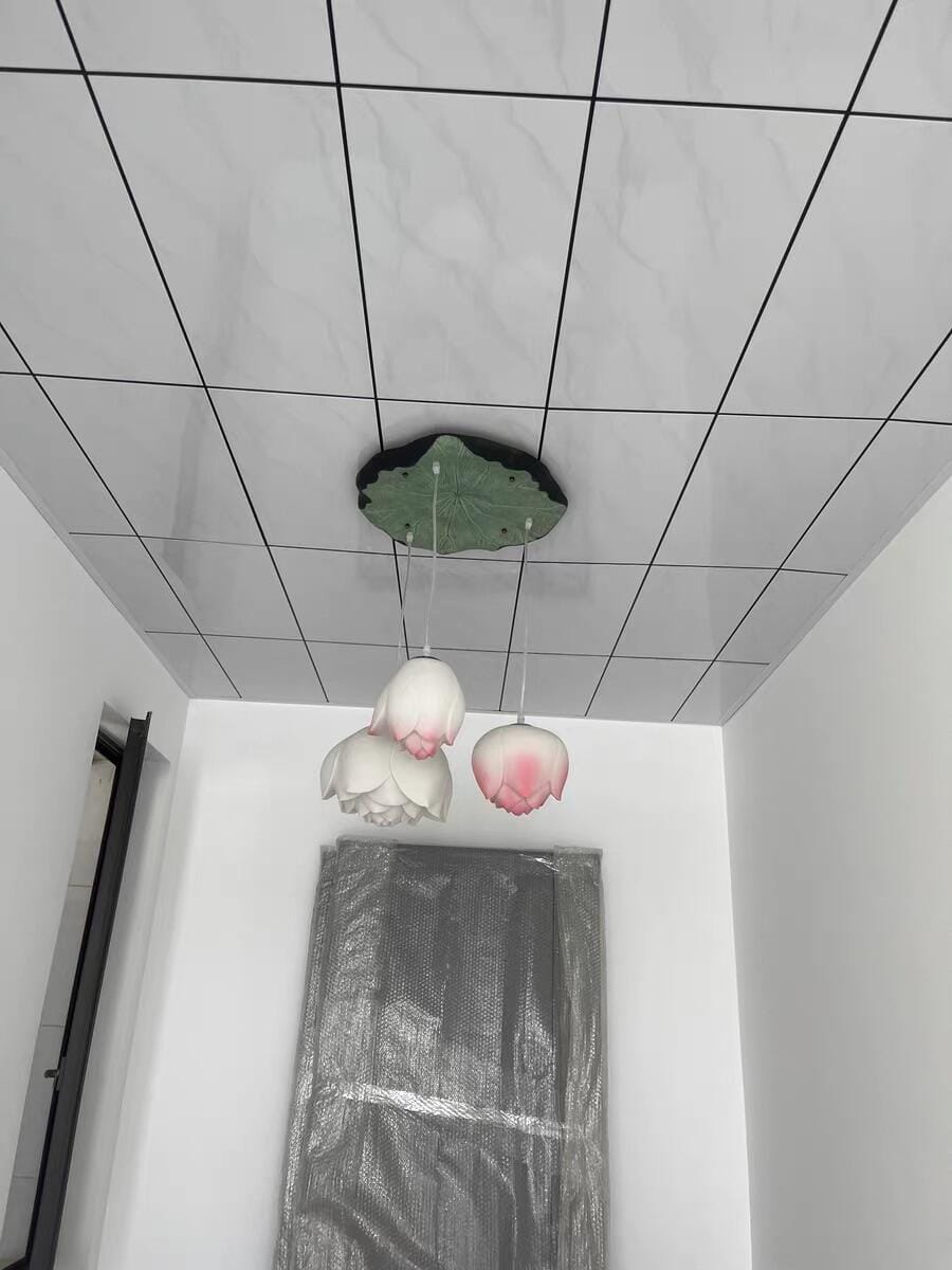 Customer photo review of Pink and White Petal Pendant Light, Chandelier, Integrated LED
