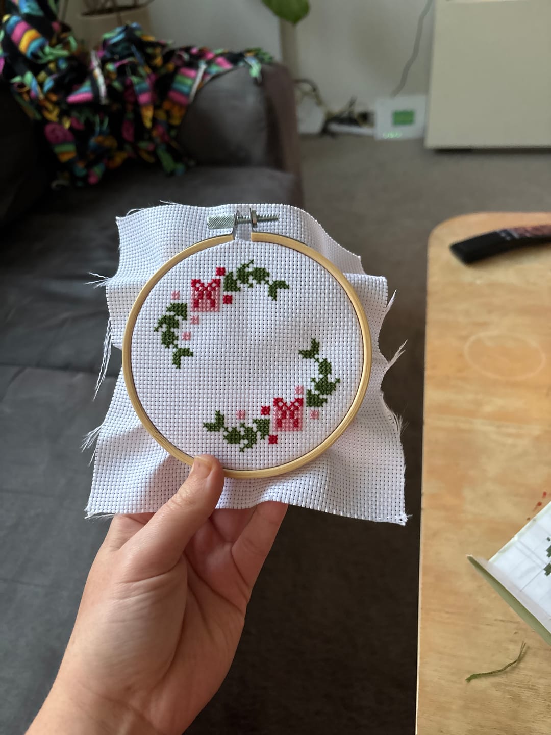 Customer photo review of FAMILY INITIALS - Christmas Mini Ornaments Cross Stitch Kit