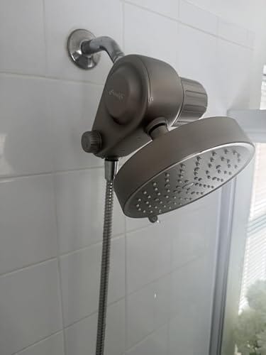 Customer photo review of Frizzlife Dual-Outlet Filtered Shower Head Combo, Brushed Nickel – K45+HS04+TS04-BN