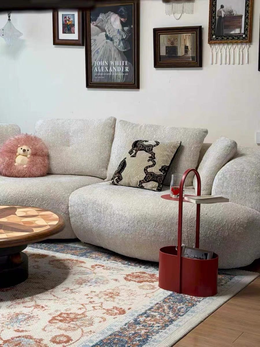 Customer photo review of KKUSO METAL SIDE TABLE - HESS BORDEAUX RED