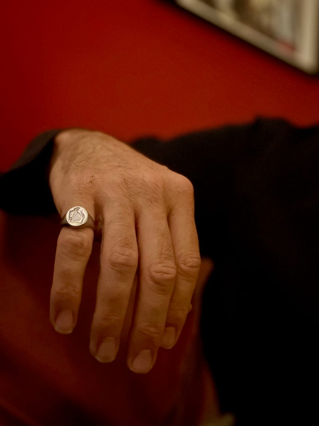 Customer photo review of Harp Signet Ring