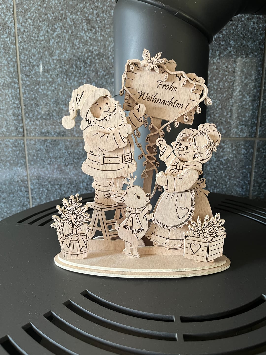 Customer photo review of 6 Standing Сhristmas Figurines Laser Cut SVG