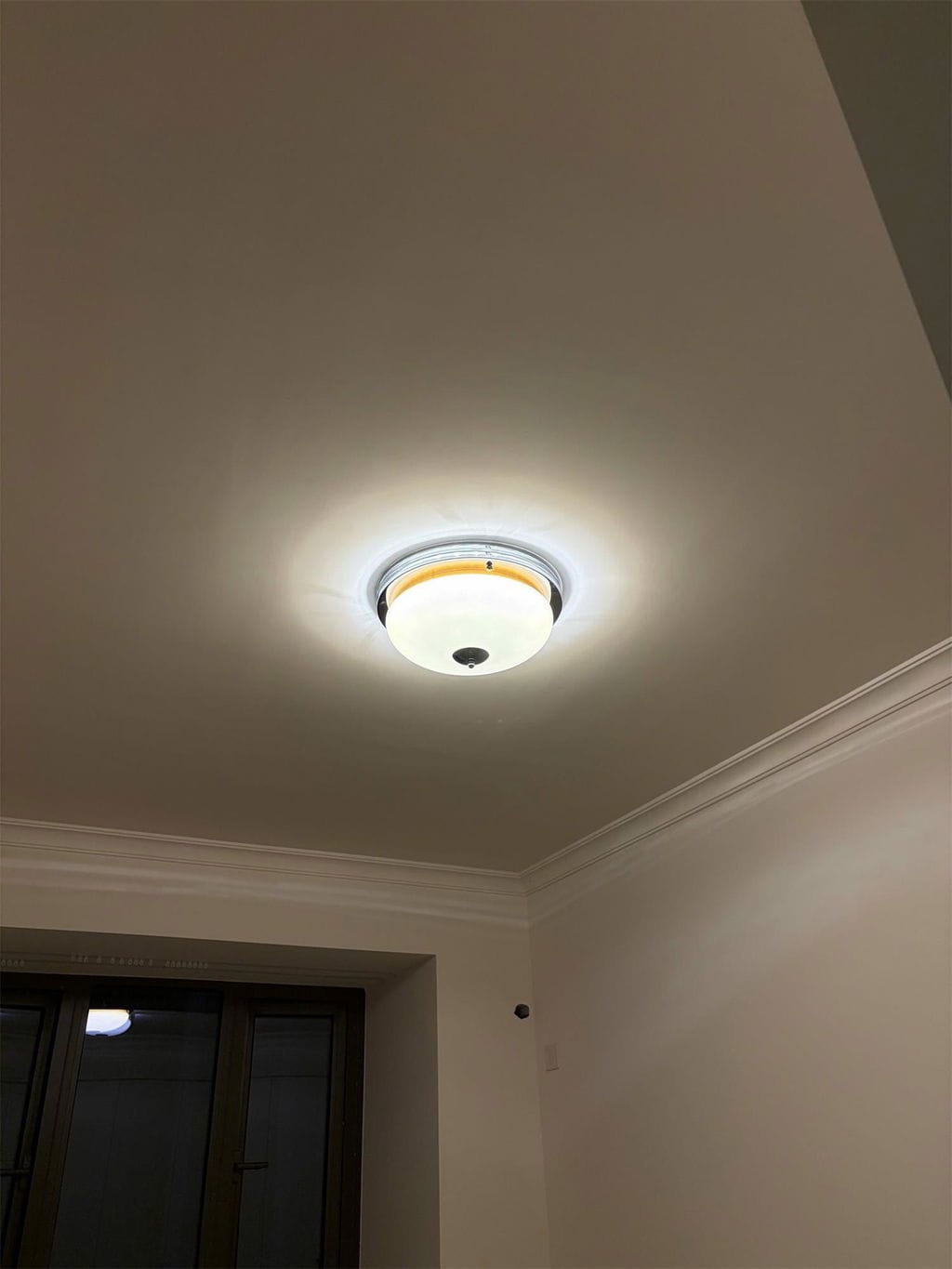 Customer photo review of Dome Flush Mount Ceiling Light, Chrome Trim Ring, 40 cm