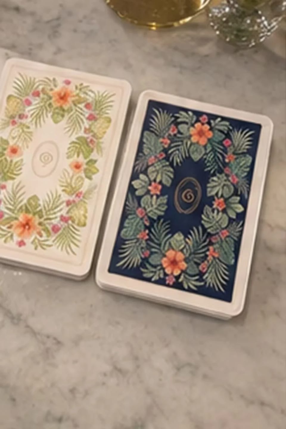 Customer photo review of Palm Garden Double-Deck Playing Card Set