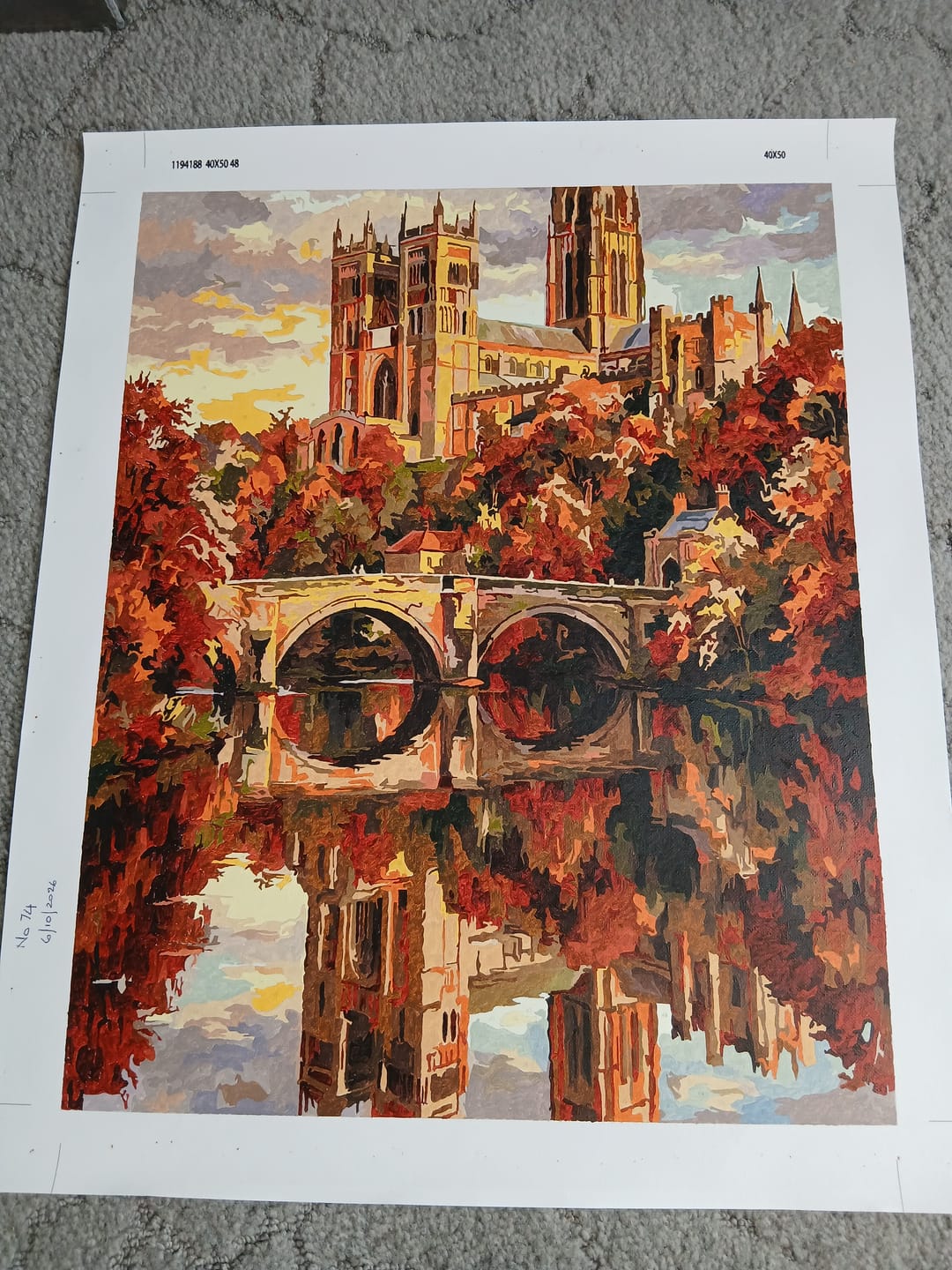 Customer photo review of Durham Cathedral River (Paint by Numbers)