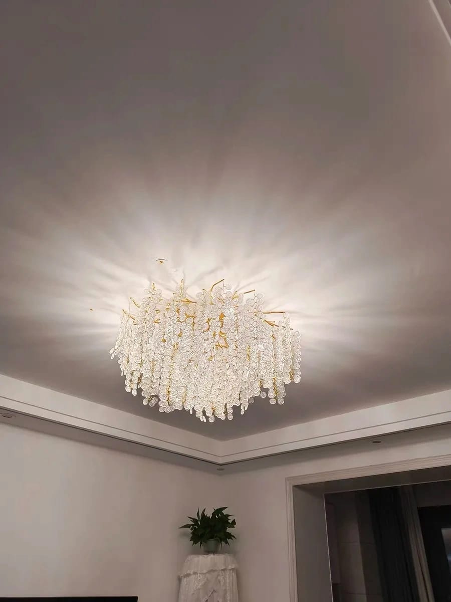 Customer photo review of Gold Crystal Chandelier for Living Room, 6 Lights, 40 cm