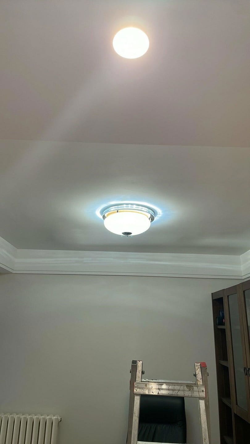 Customer photo review of Dome Flush Mount Ceiling Light, Chrome Trim Ring, 40 cm
