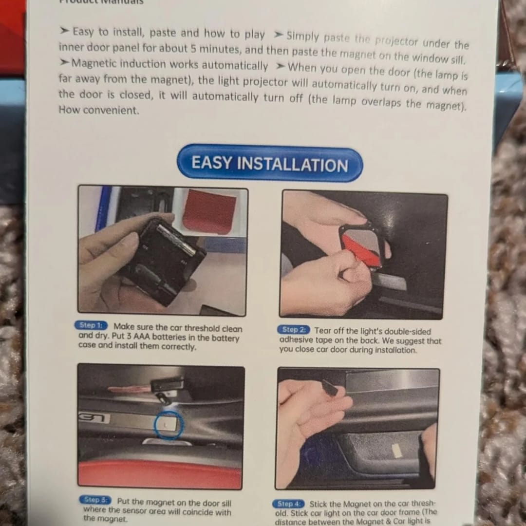 Customer photo review of Stitch Welcome Light Car Door