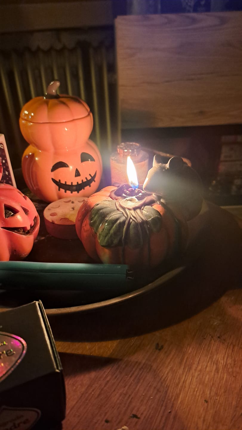Customer photo review of Kürbis Kerzenhalter mit Maus Keramik Herbstdeko