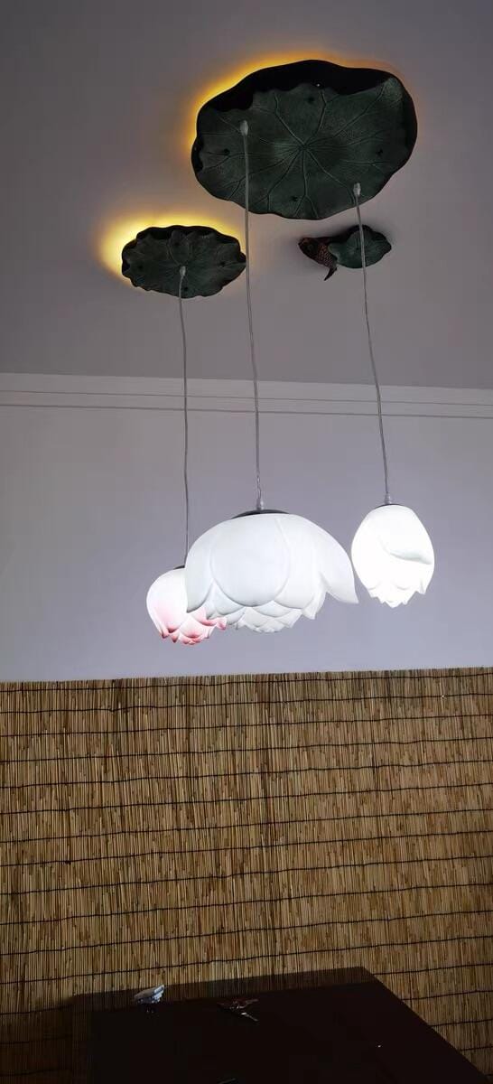 Customer photo review of Pink and White Petal Pendant Light, Chandelier, Integrated LED