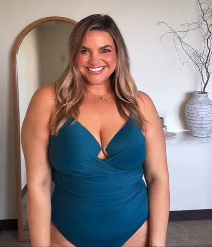 Customer photo review of SculptSkin™ FlowFlair Side Tie Swim Dress