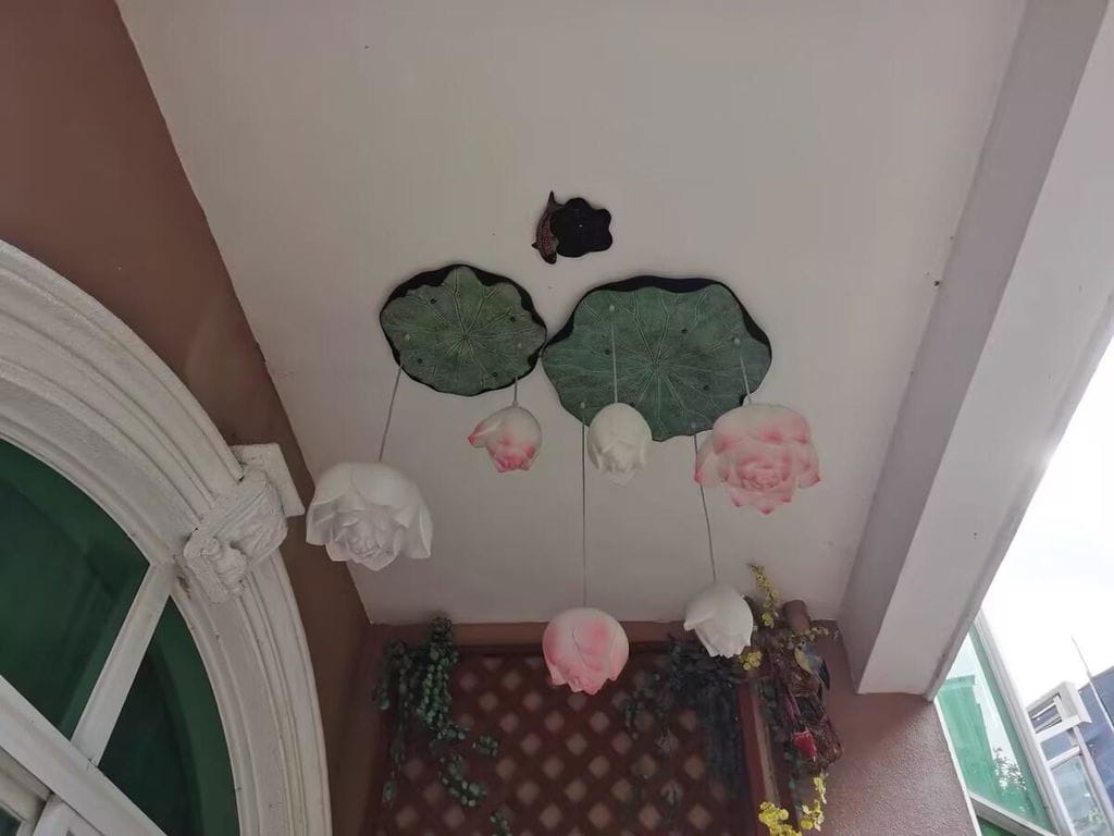 Customer photo review of Pink and White Petal Pendant Light, Chandelier, Integrated LED