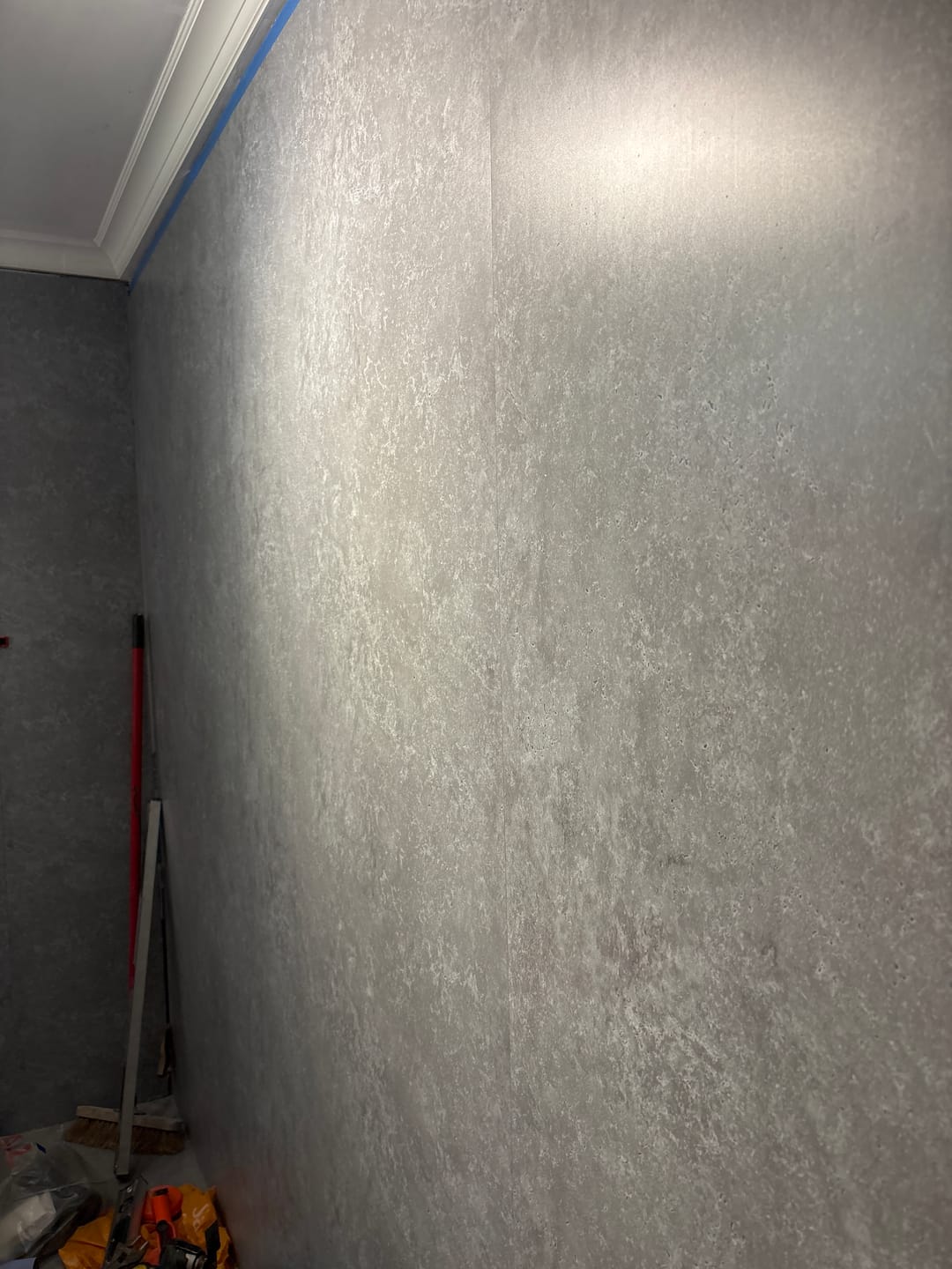 Customer photo review of Shower Wall Panel Waterproof Bathroom Cladding - Grey Concrete Matt Premium 1m x 2.4m