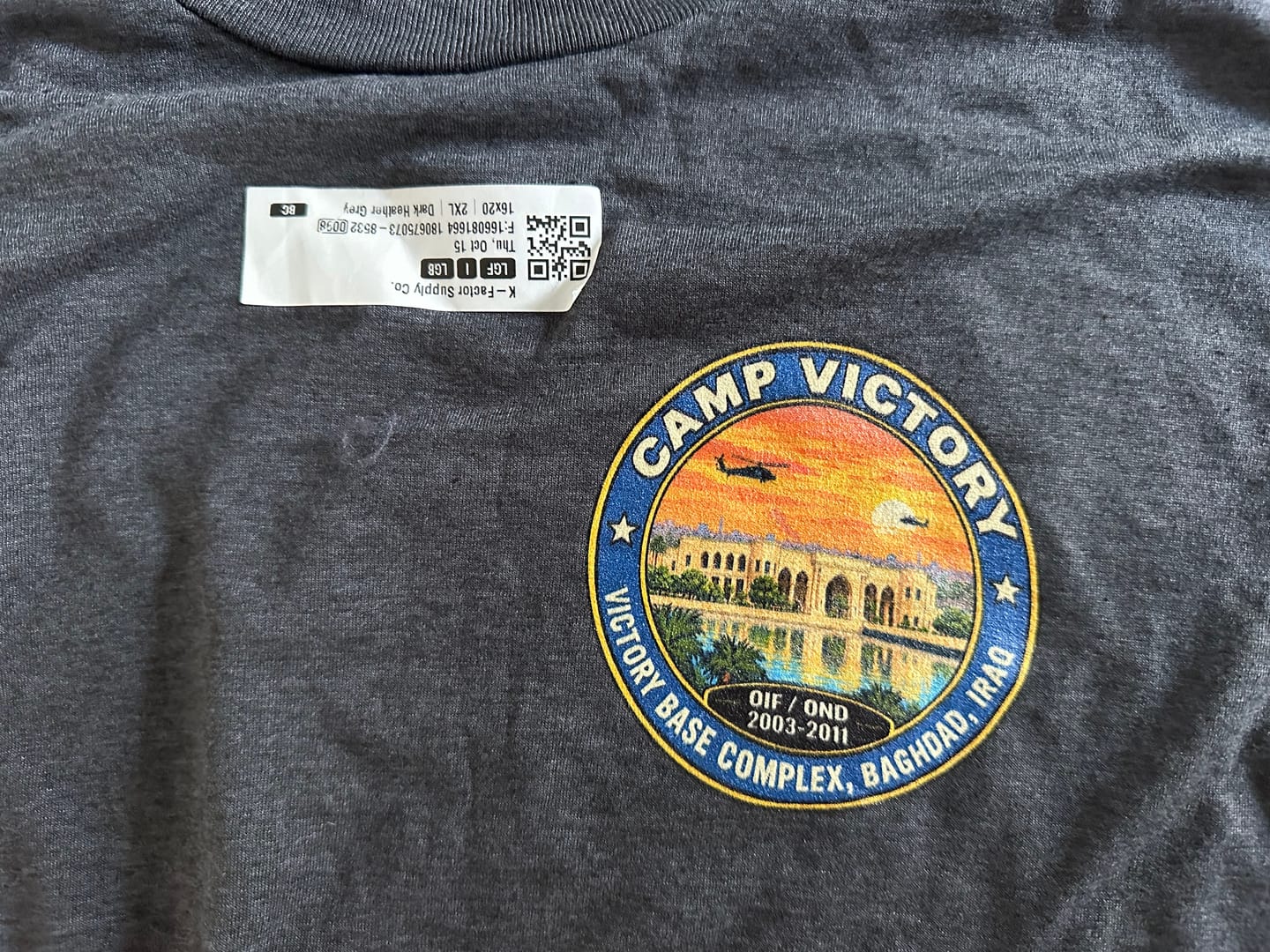 Customer photo review of Camp Victory Travel [Back Print] (B+T) T-Shirt