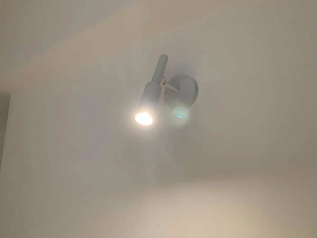 Customer photo review of Slim Black Aluminium Wall Light, Swivel Beam, Wall Sconce, 10 cm