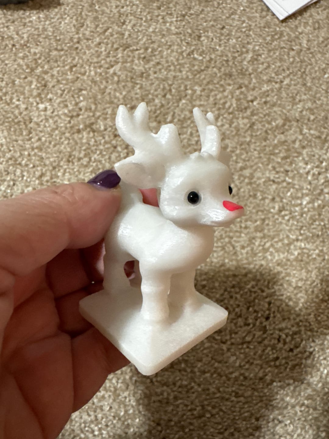 Customer photo review of Natural Crystal Cute White Jade Christmas Deer