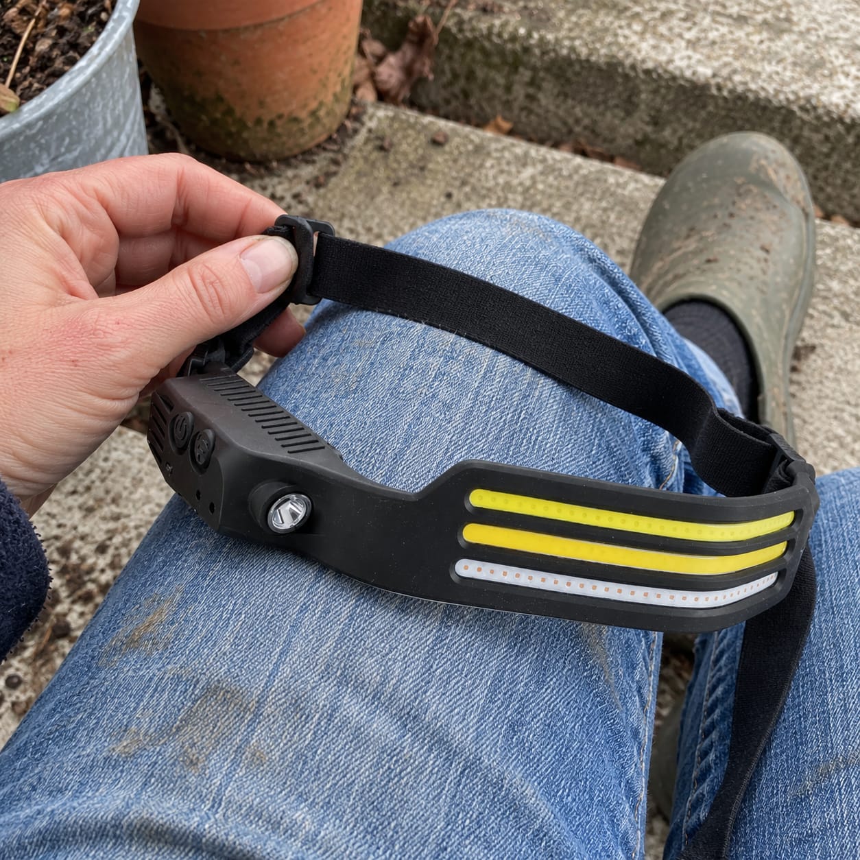 Customer photo review of LeuchtPro LED-Stirnlampe mit Akku, Sensor und 3 Lichtfarben