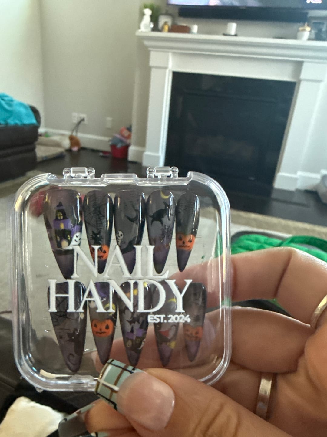 Customer photo review of Shadow Mystic Haunted Village Press-On Nails