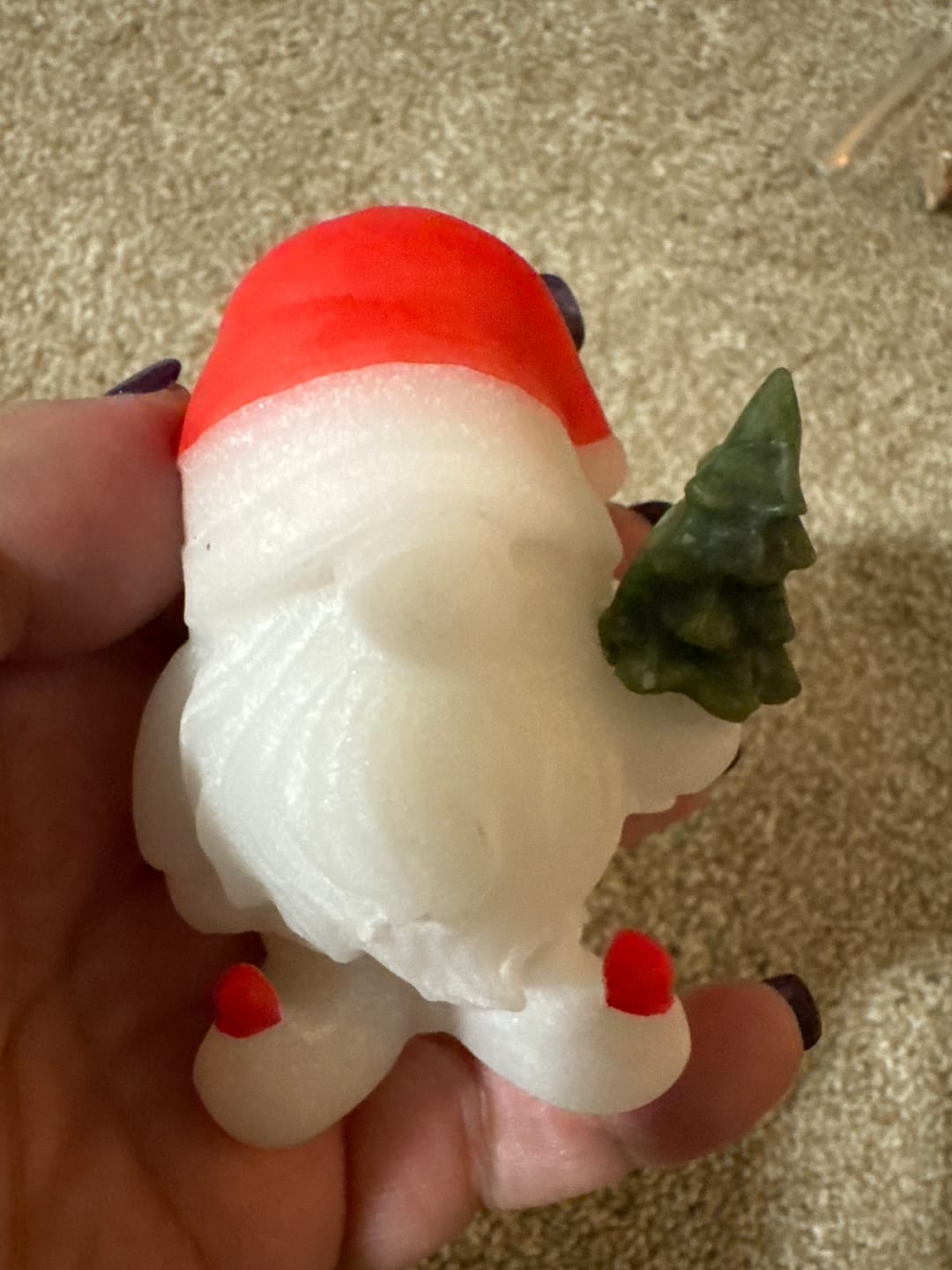 Customer photo review of Natural Crystal Cute White Jade Santa Gnome