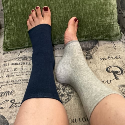 Customer photo review of Meias de bambu premium anti-fadiga