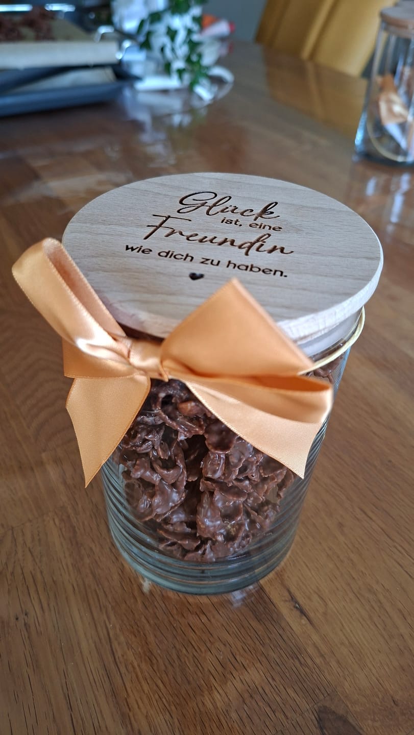 Customer photo review of Geschenk-Glas "Glück ist die Summe schöner Momente"