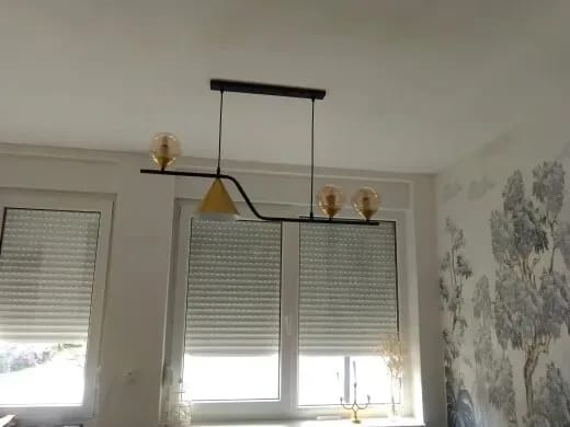 Customer photo review of Linear Pendant Light, Glass Globe Shades, 4–6 Heads, 100–120 cm