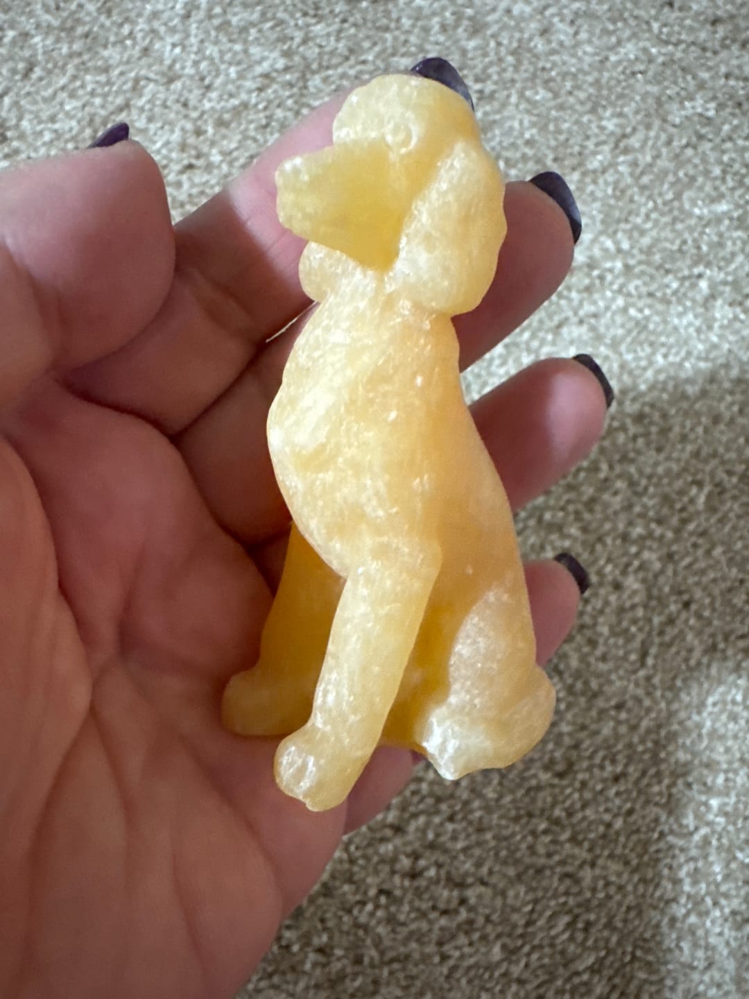 Customer photo review of Natural Crystal Carving Sitting Poodle