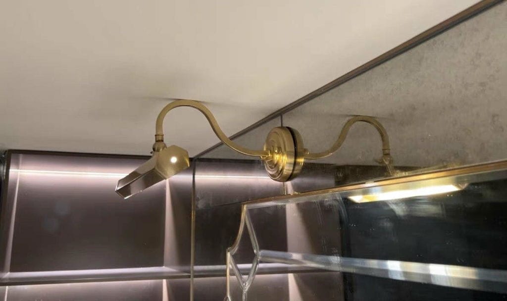 Customer photo review of Adjustable Wall Light, Metal Wall Sconce, Chrome or Gold