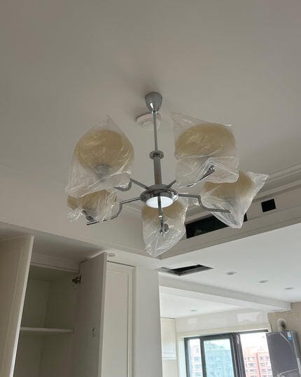 Customer photo review of Frosted Glass Chandelier for Dining Table, 27.5 cm Tall, Hardwired
