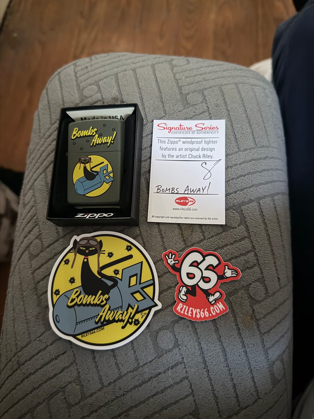 Customer photo review of Bombs Away Zippo Lighter - Riley's 66 Original Artwork