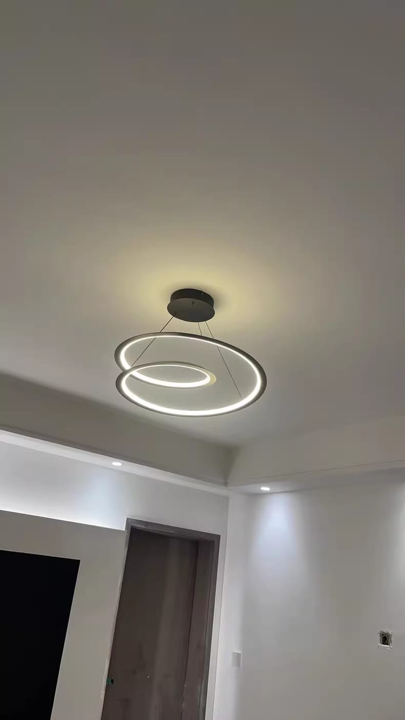 Customer photo review of Nested Ring Chandelier, Aluminium and Acrylic, Integrated LED