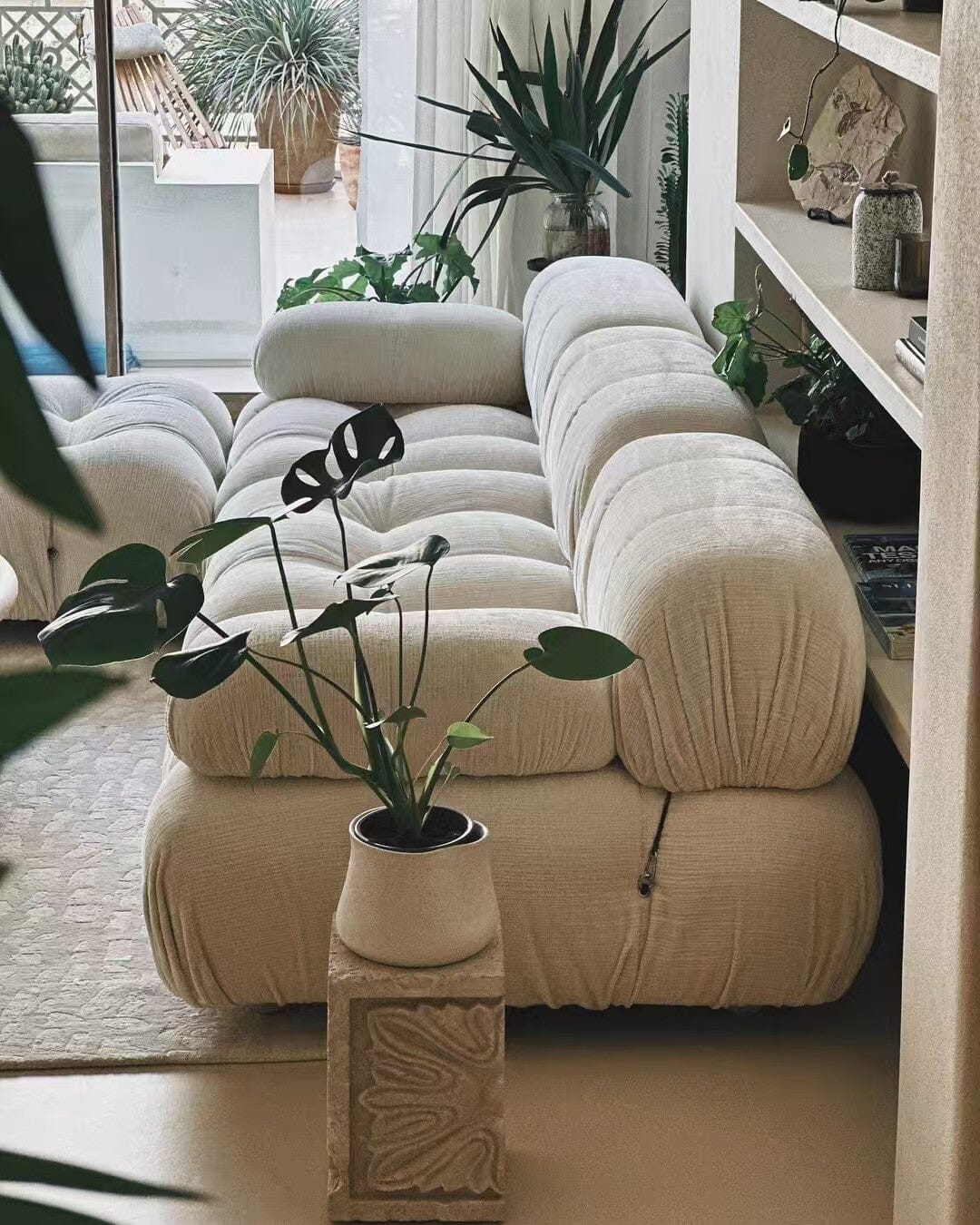 Customer photo review of Hiksnra 3 Seater Sofa with Rectangular Ottoman | Sofa in a Box