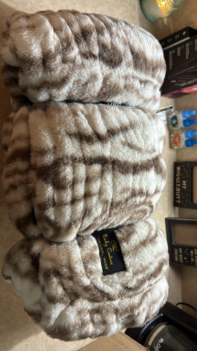 Customer photo review of Original Hugs Kaci Chocolate Marble Blanket