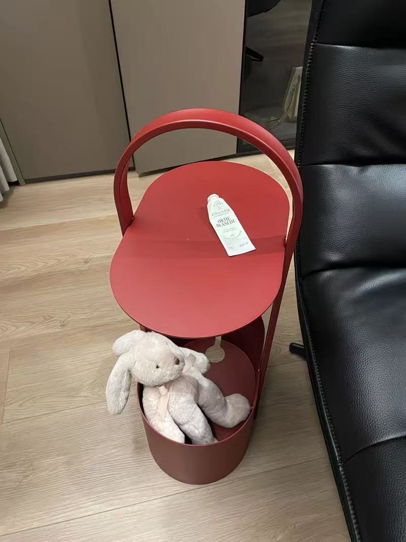 Customer photo review of KKUSO METAL SIDE TABLE - HESS BORDEAUX RED